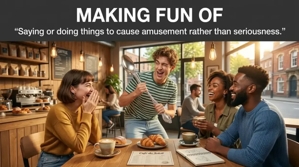 Saying or doing things to cause amusement rather than seriousness.