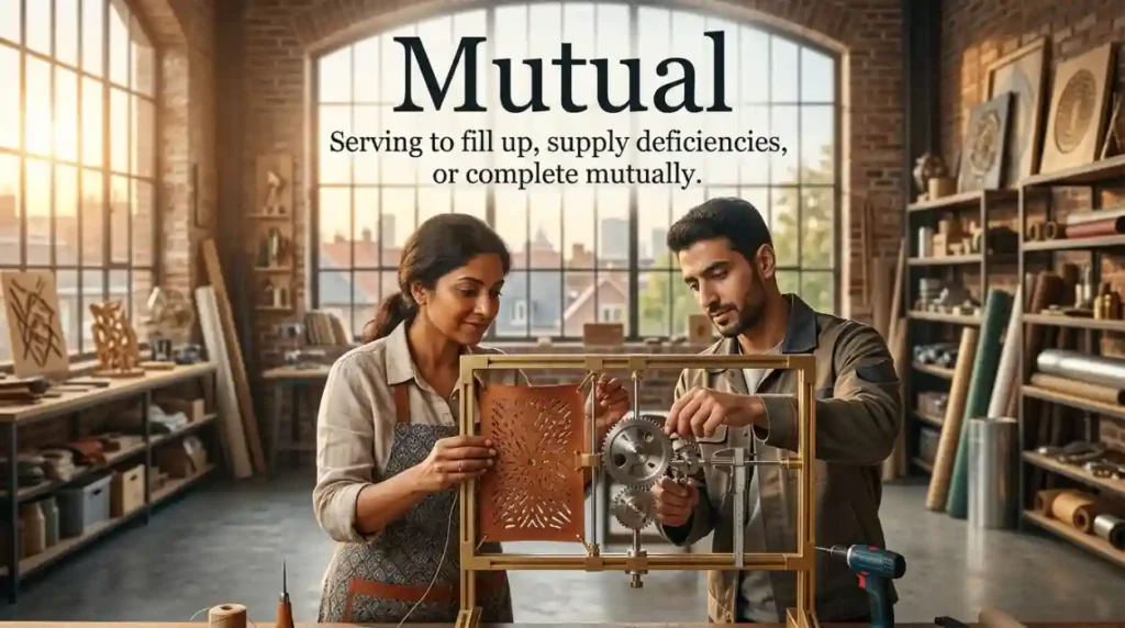 Serving to fill up, supply deficiencies, or complete mutually.