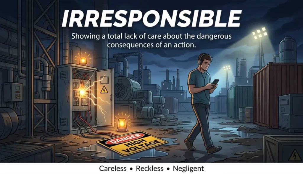 Showing a total lack of care about the dangerous consequences of an action.