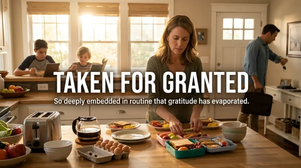 So deeply embedded in routine that gratitude has evaporated.