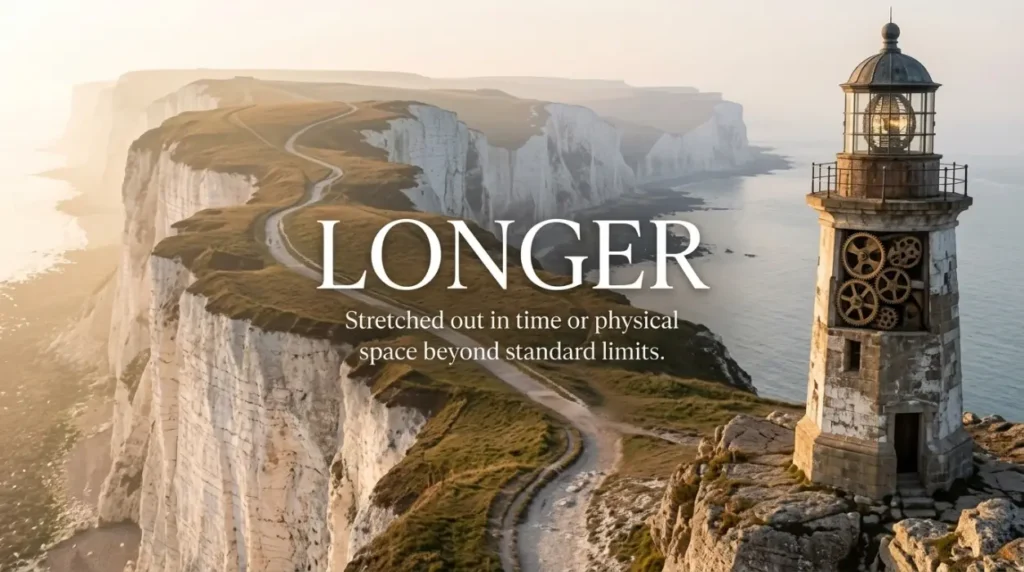 Stretched out in time or physical space beyond standard limits.