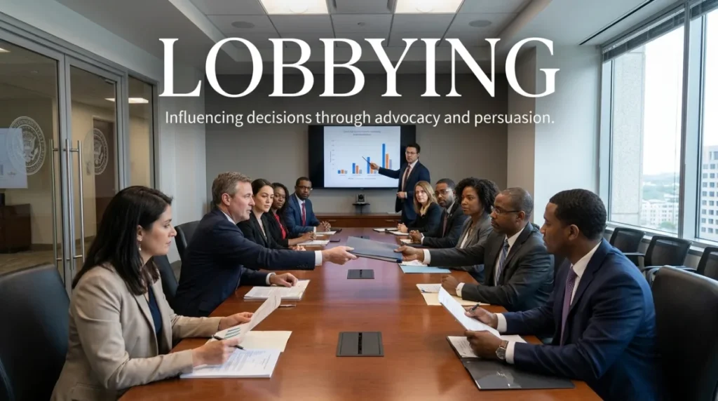 synonym for lobbying