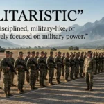 synonym for militaristic
