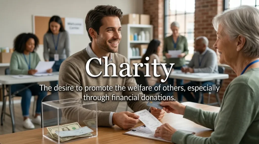 The desire to promote the welfare of others, especially through financial donations.