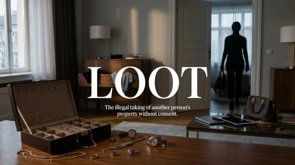 The illegal taking of another person's property without consent.