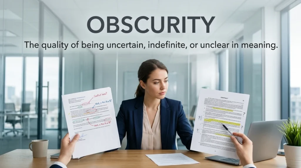 The quality of being uncertain, indefinite, or unclear in meaning.