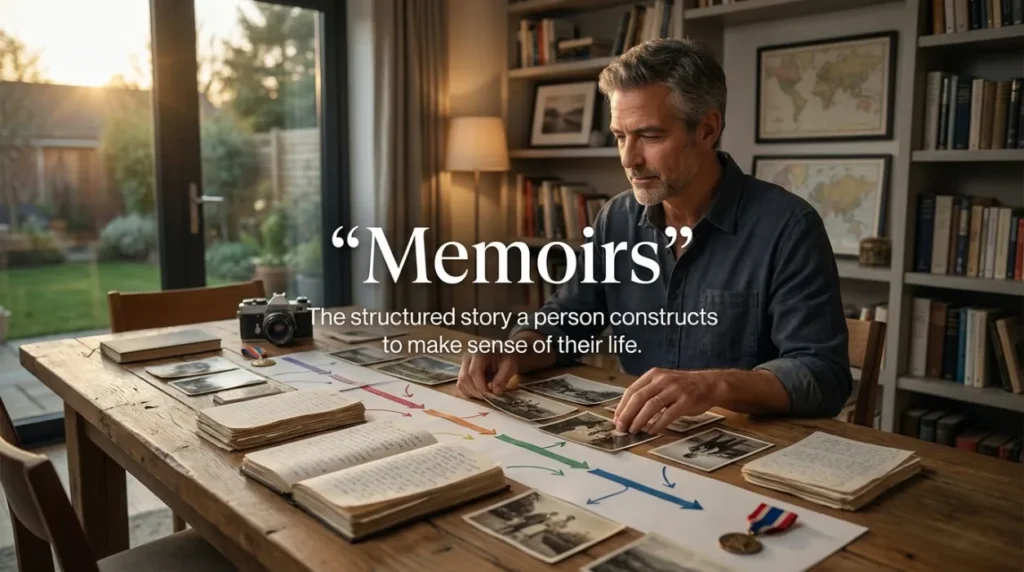 The structured story a person constructs to make sense of their life.