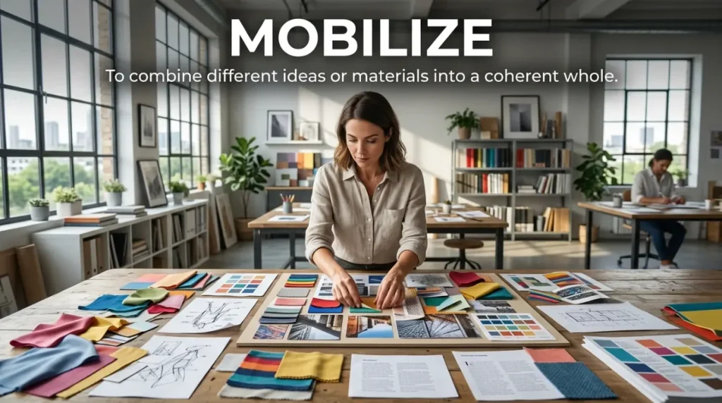 To combine different ideas or materials into a coherent whole.