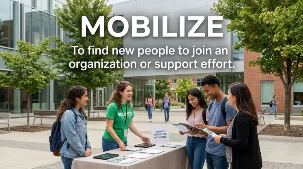 To find new people to join an organization or support effort.