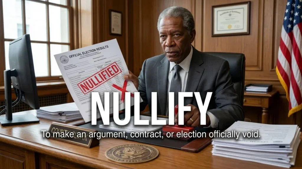 To make an argument, contract, or election illegal or officially void.