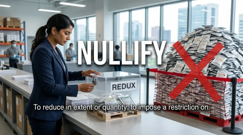 To reduce in extent or quantity; to impose a restriction on.