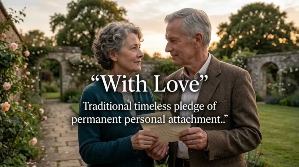 Traditional timeless pledge of permanent personal attachment.