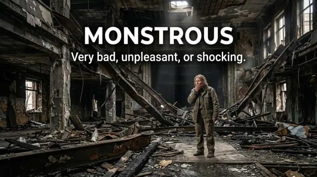 Very bad, unpleasant, or shocking.