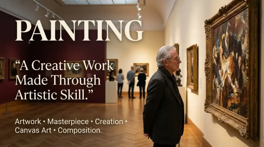 A creative work made through artistic skill, including a painting.
