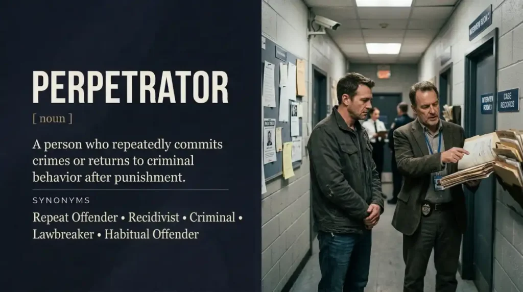 A person who repeatedly commits crimes or returns to criminal behavior after punishment.