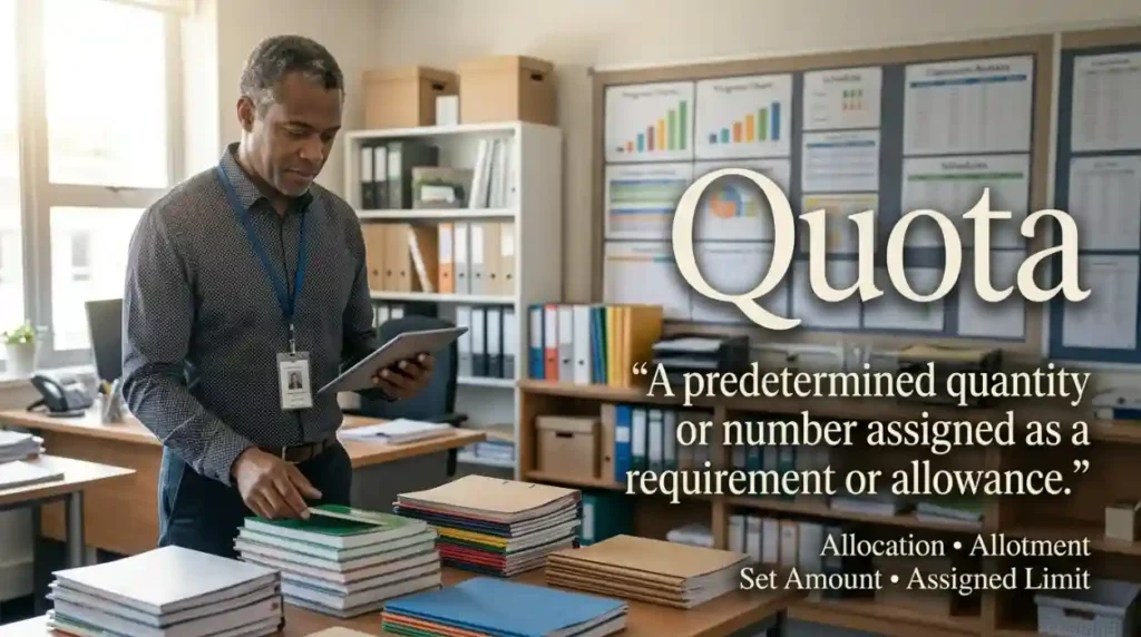A predetermined quantity or number assigned as a requirement or allowance.