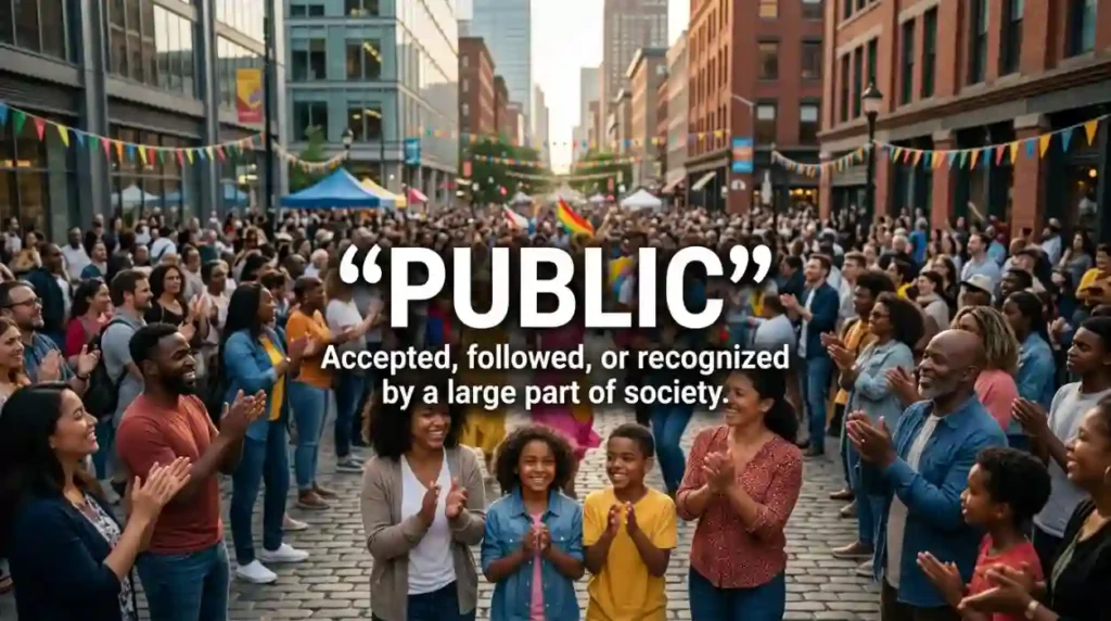 Accepted, followed, or recognized by a large part of society.