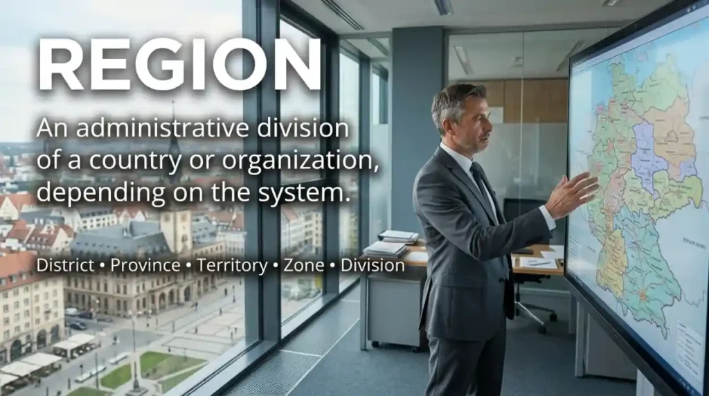 An administrative division of a country or organization, depending on the system.