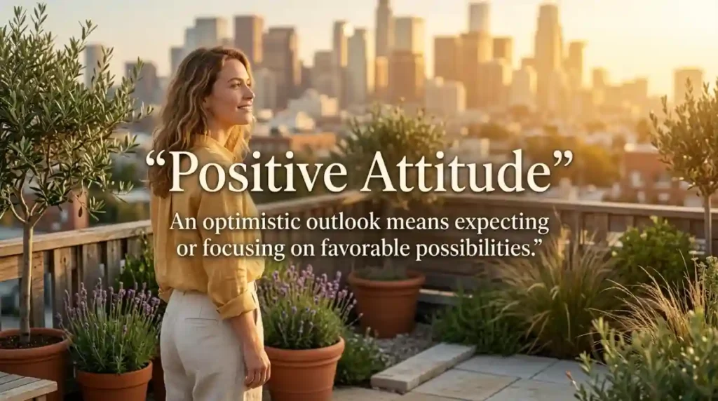 An optimistic outlook means expecting or focusing on favorable possibilities.
