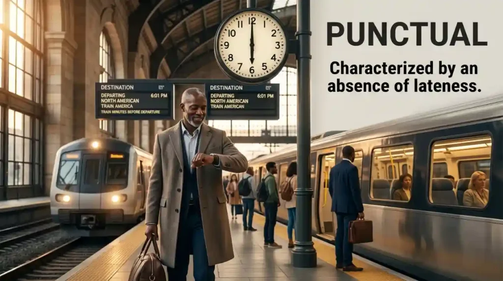 Characterized by an absence of lateness.