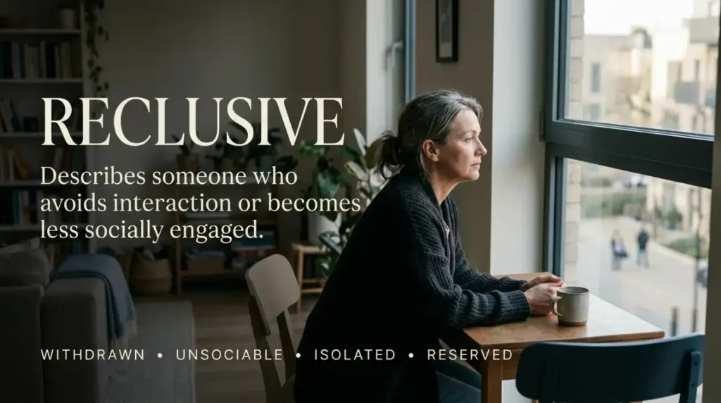 Describes someone who avoids interaction or becomes less socially engaged.