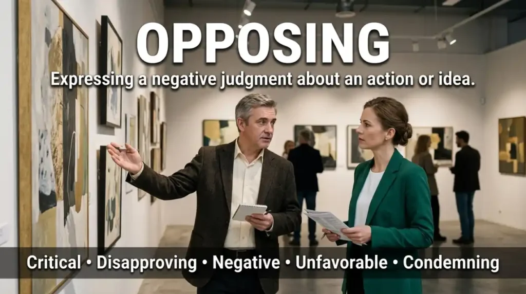 Expressing a negative judgment about an action or idea.