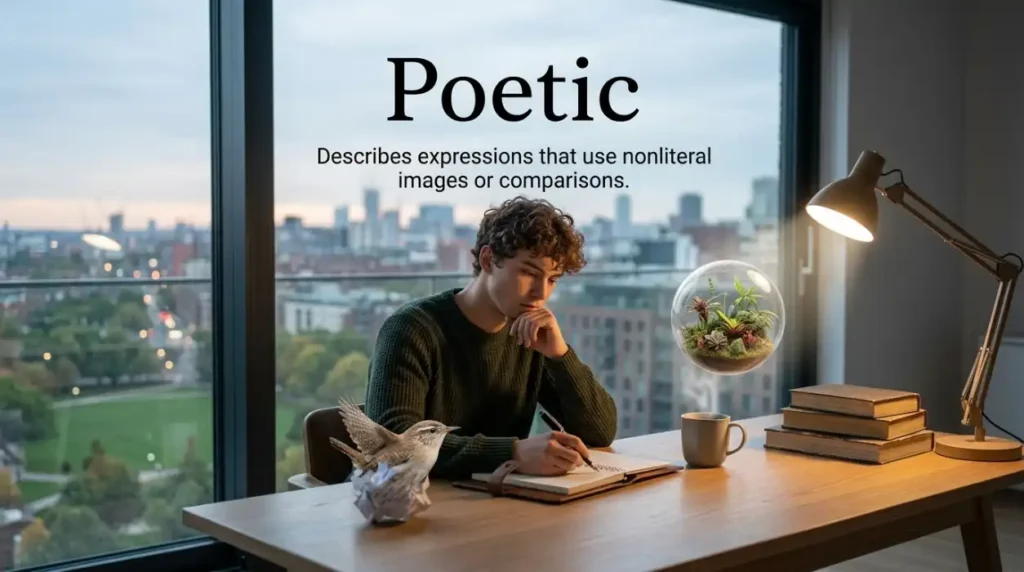 Figurative describes expressions that use nonliteral images or comparisons.