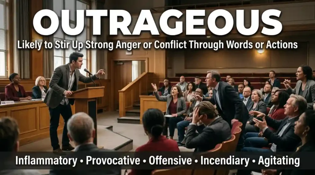 Likely to stir up strong anger or conflict, especially through words or actions.