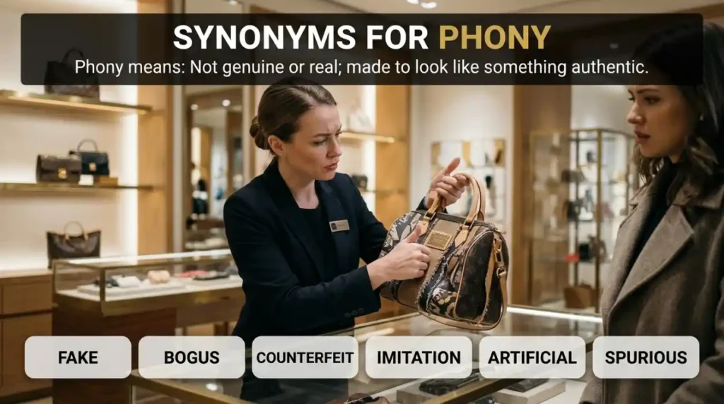 Not genuine or real; made to look like something authentic.