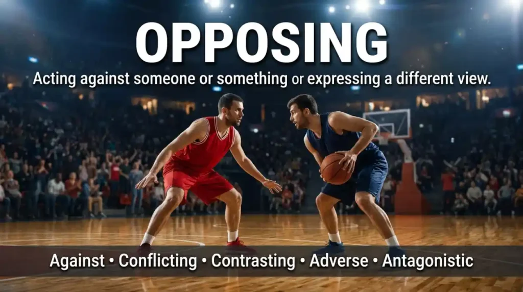 Synonyms for Opposing