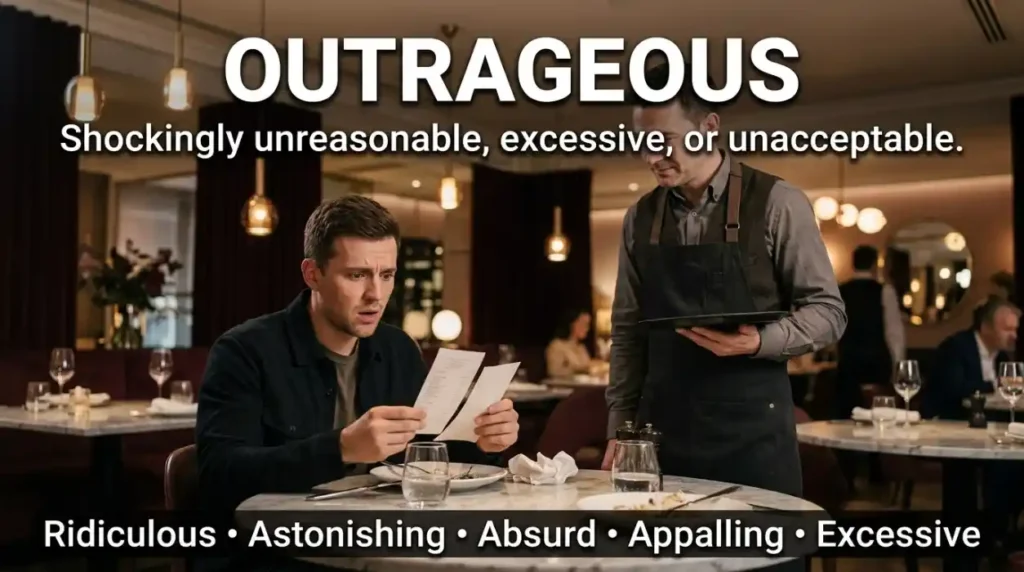 Synonyms for Outrageous