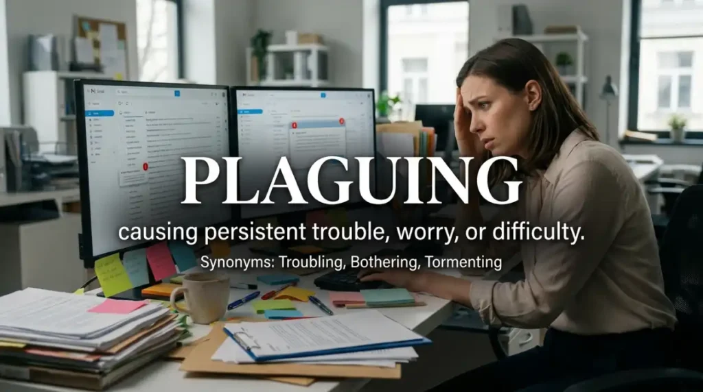 Synonyms for Plaguing