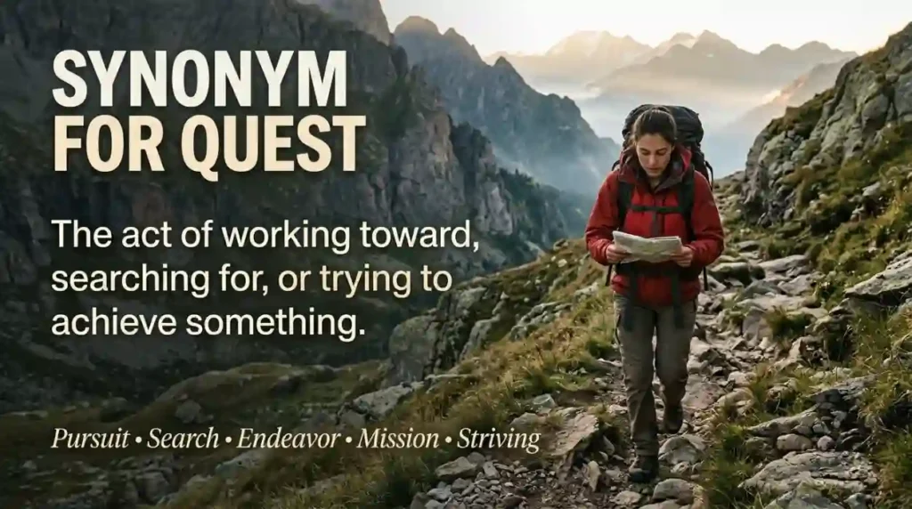 The act of working toward, searching for, or trying to achieve something.