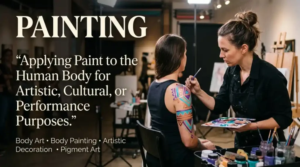 The application of paint directly to the human body for artistic, cultural, or performance purposes.