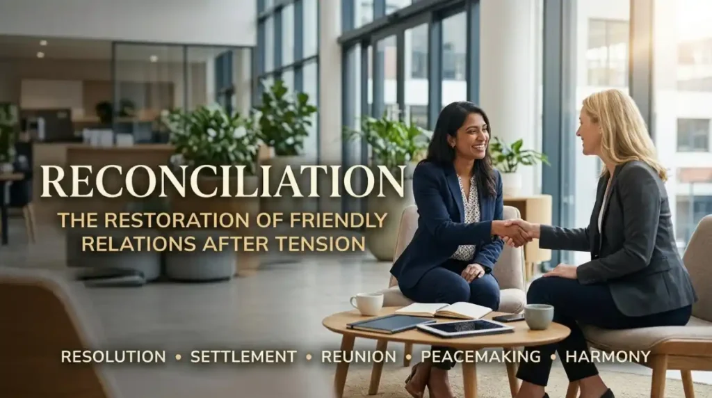 The restoration of friendly relations between people, organizations, or countries after a period of tension.