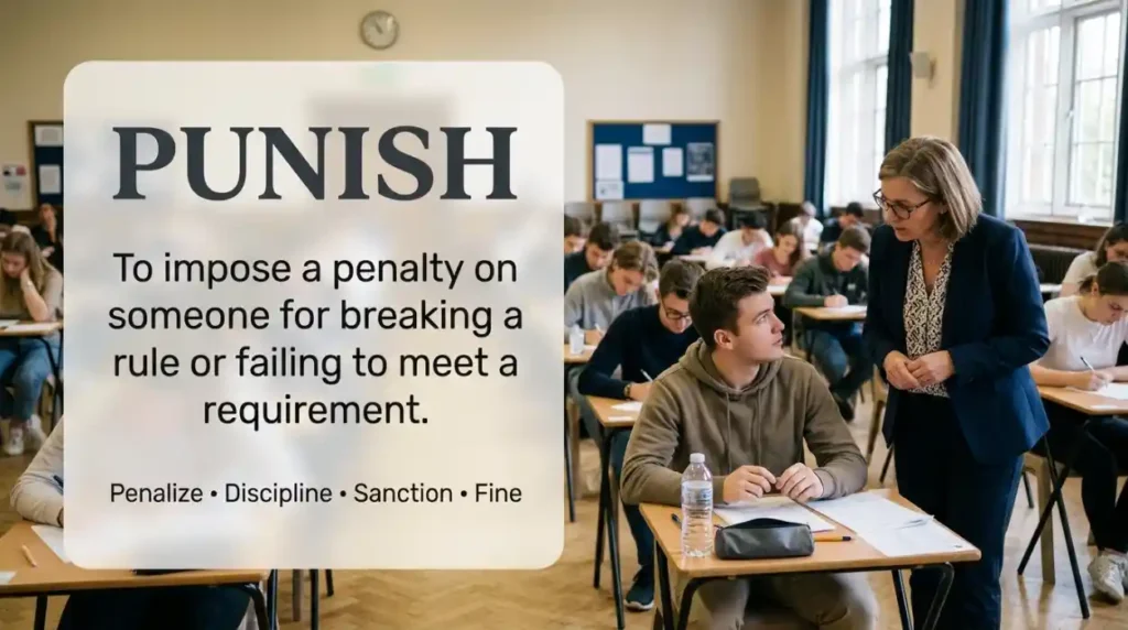 To impose a penalty on someone for breaking a rule or failing to meet a requirement.