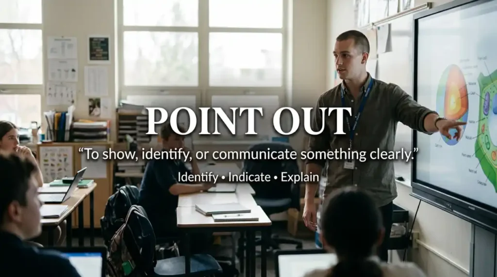 To show, identify, or communicate something clearly.