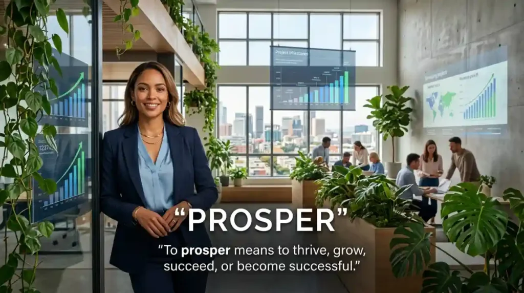 To thrive means to grow, develop, or perform very well under favorable conditions.